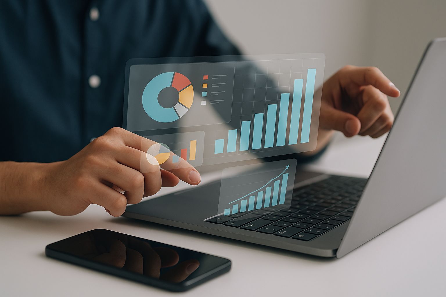 Digital marknadsföringsanalys med grafer och diagram för att optimera lån.